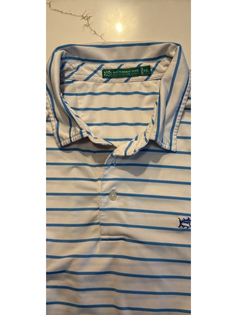 Southern Tide Tryall Stripe Performance Short-Sleeve Performance Polo Shirt XXL